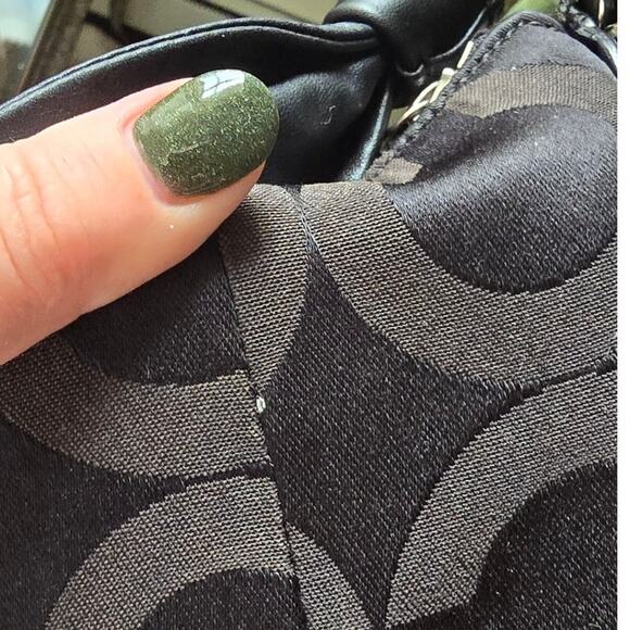 Coach Kristin Signature C Pattern OP Art Hobo Shoulder Bag w /Silver Hardware - Picture 10 of 16